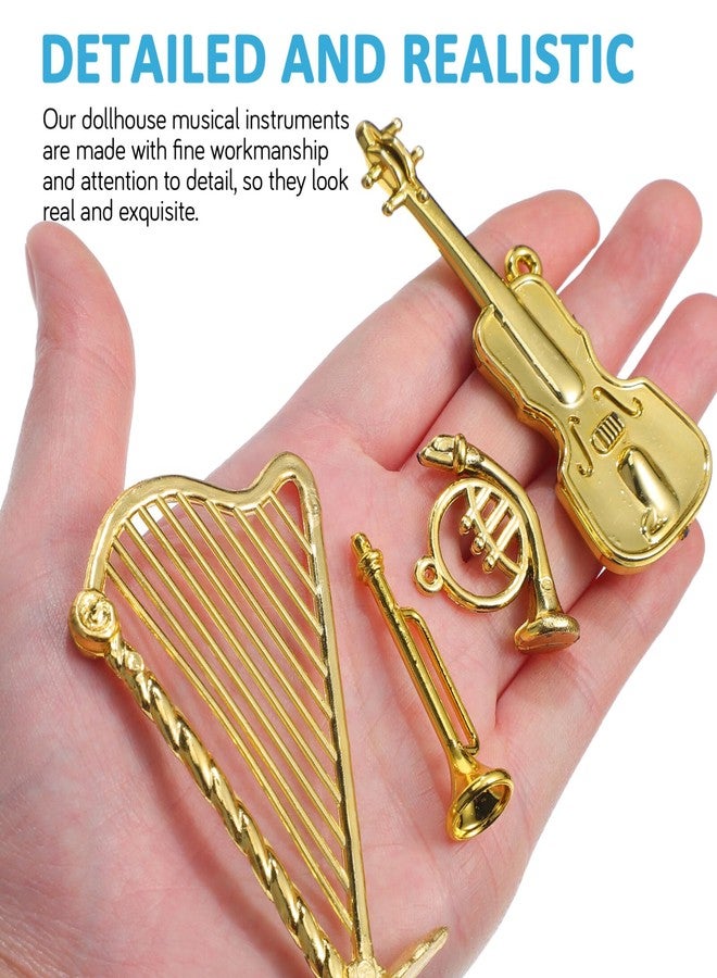 Vaguelly Miniature Musical Instruments Set 16Pcs Including Piano Model Tiny Dollhouse Accessories for Miniature House Decor and Craft Embellishments - Image 3